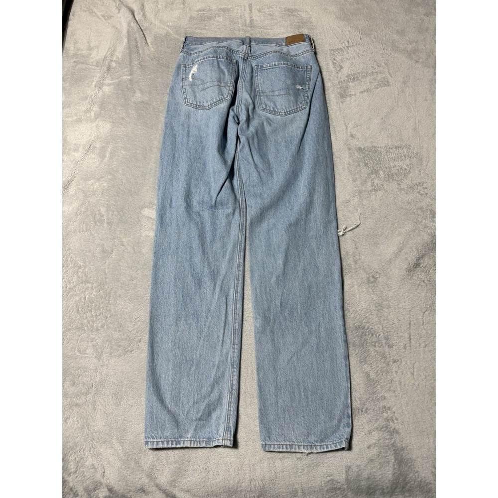 American Eagle 90's Straight Women's 4 Long Light Wash Blue Denim Jeans 28x32 - Picture 7 of 9
